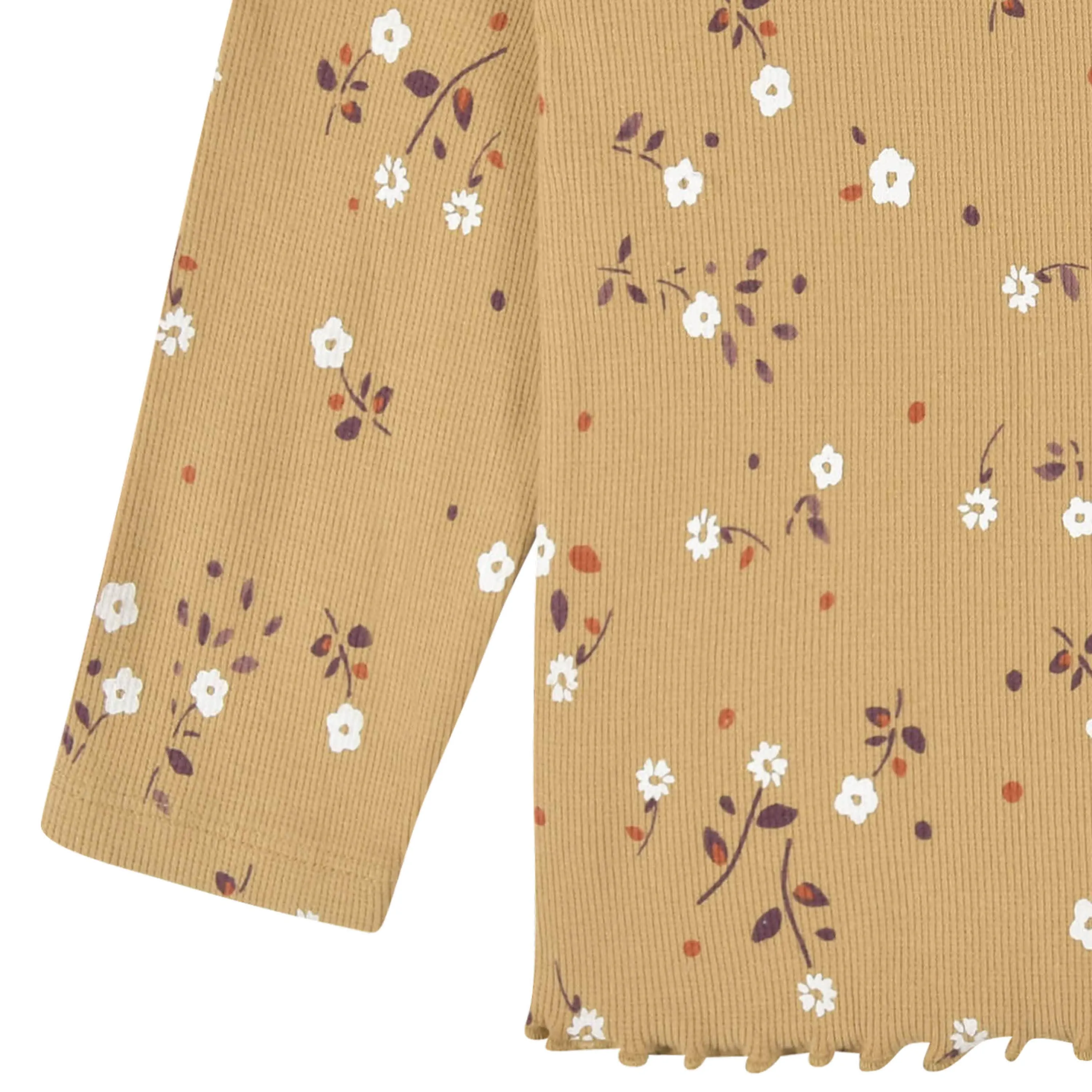 2-Pack Infant & Toddler Girls Mustard Floral Double Ruffle Tops Gerber Childrenswea