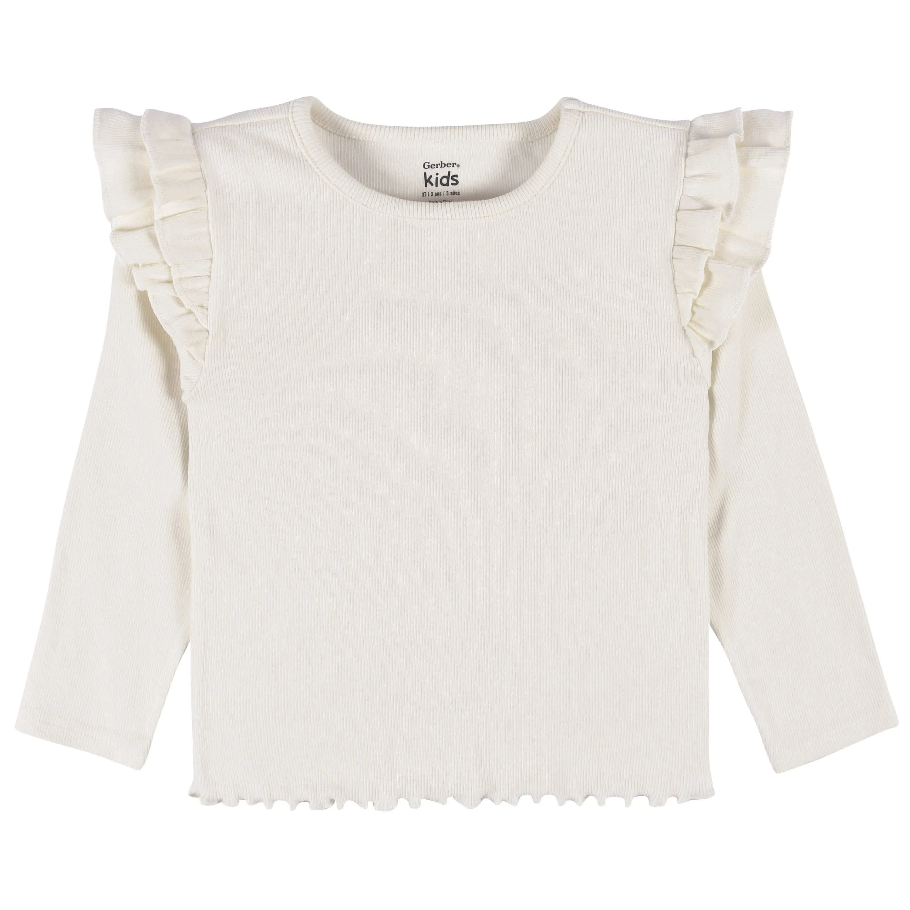 2-Pack Infant & Toddler Girls Mustard Floral Double Ruffle Tops Gerber Childrenswea