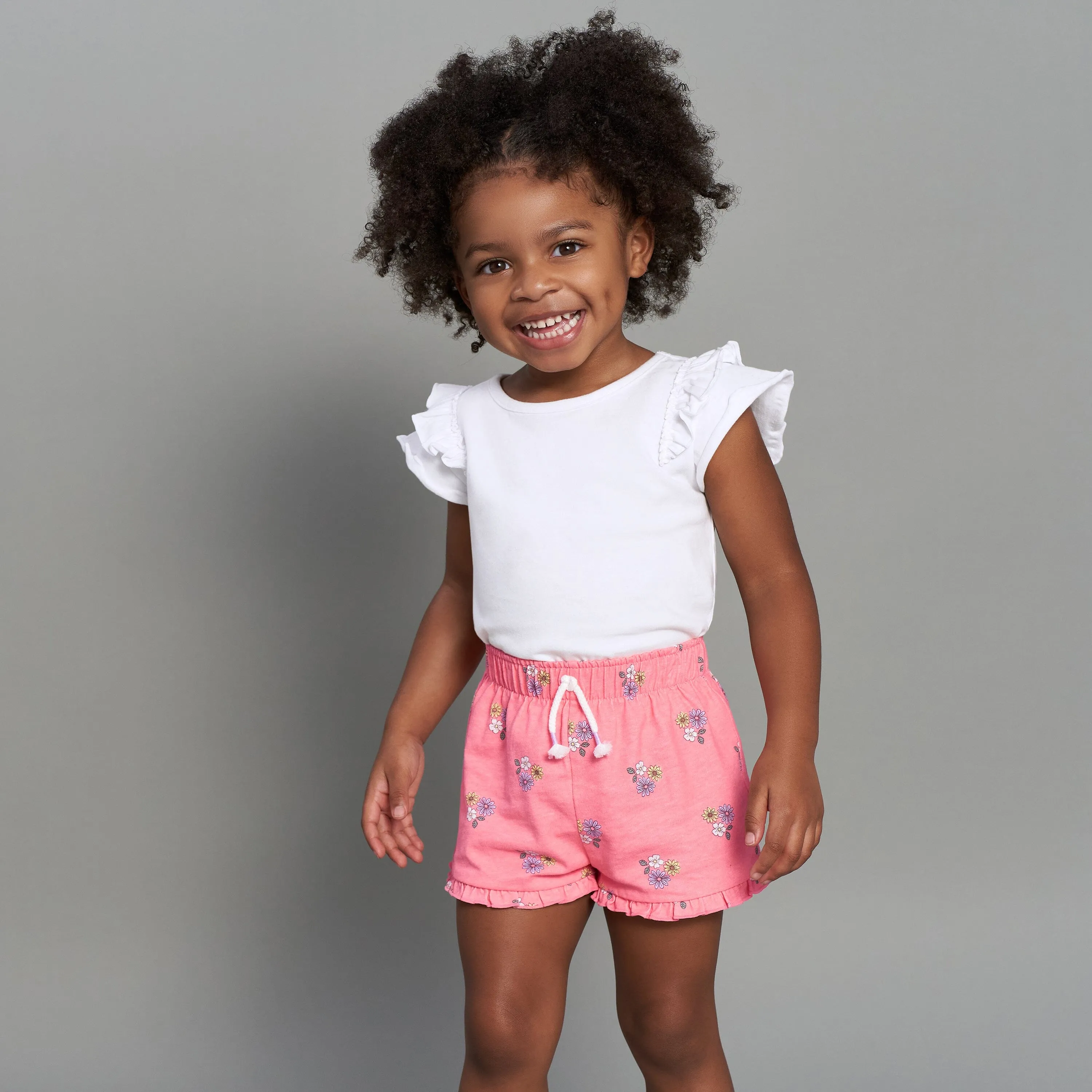 2-Pack Infant Girls Pink & White Double Ruffle Tops, 12M Gerber Childrenswea