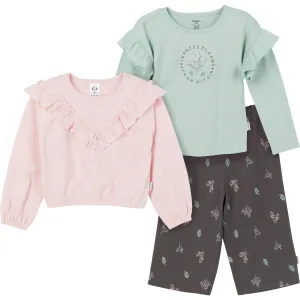 3-Piece Toddler Girls Pink/Brown Tops and Pants Gerber Childrenswea