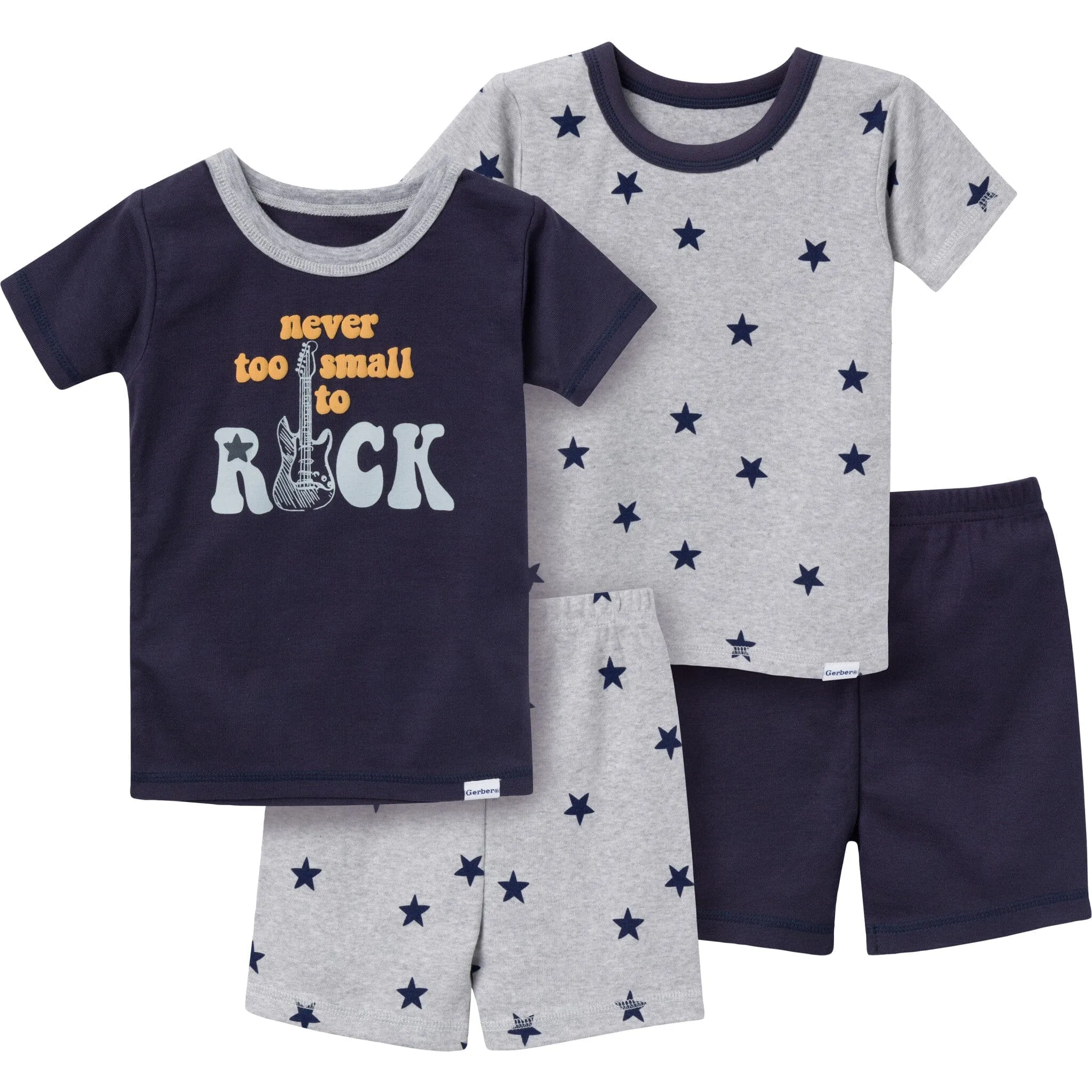 4-Piece Infant & Toddler Boys Music Top and Shorts Pajama Set Gerber Childrenswea
