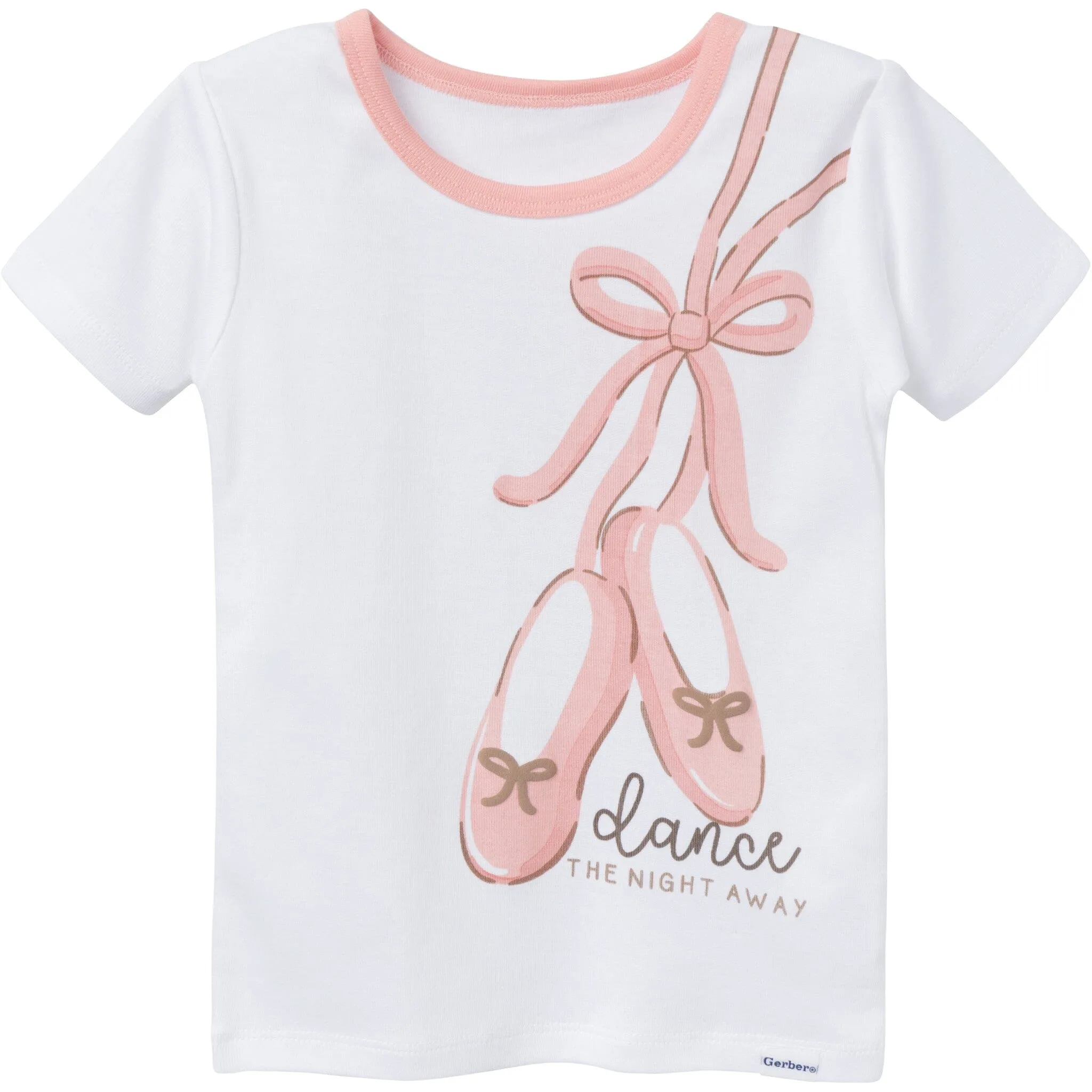 4-Piece Infant & Toddler Girls Ballet Slippers Top and Shorts Pajama Set Gerber Childrenswea