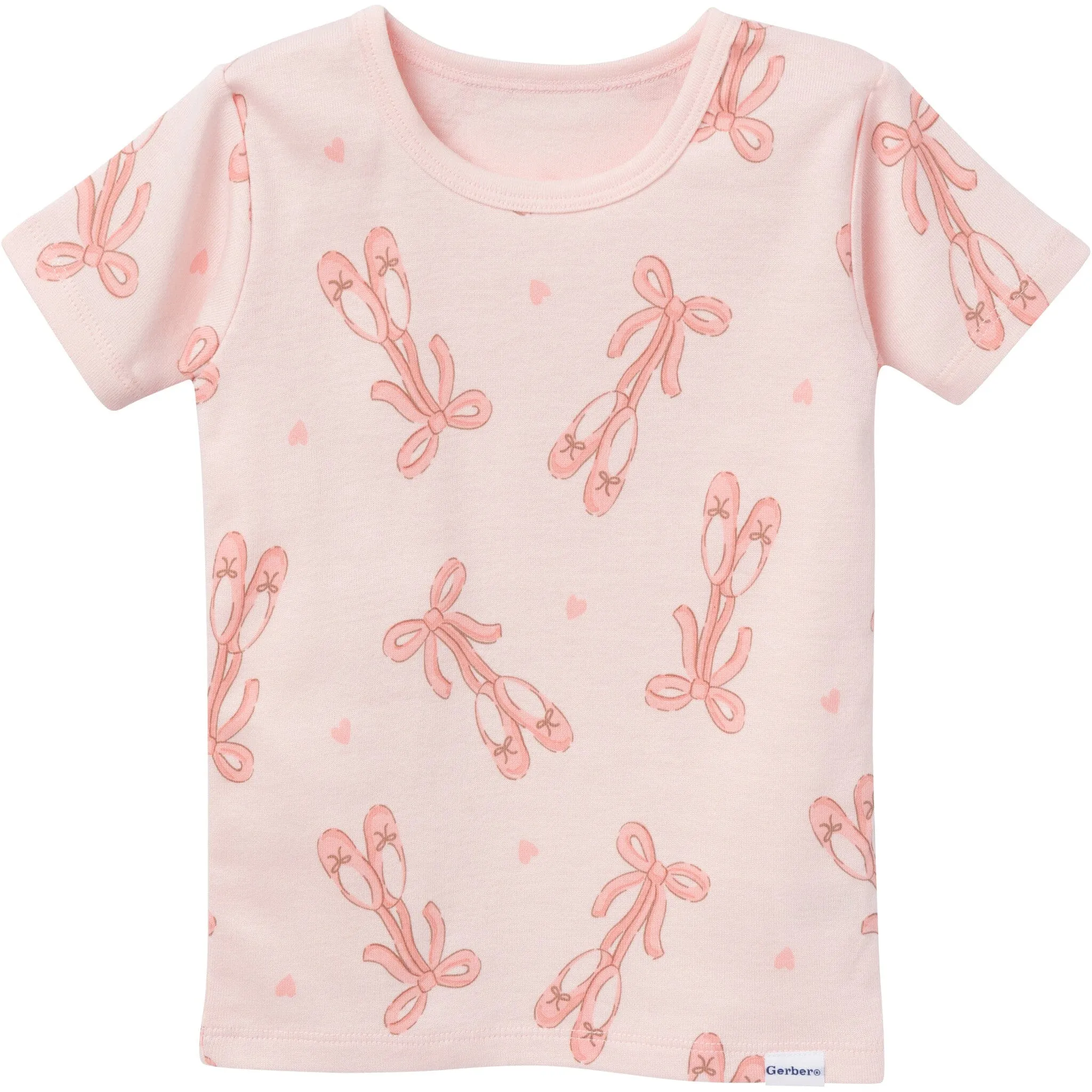 4-Piece Infant & Toddler Girls Ballet Slippers Top and Shorts Pajama Set Gerber Childrenswea
