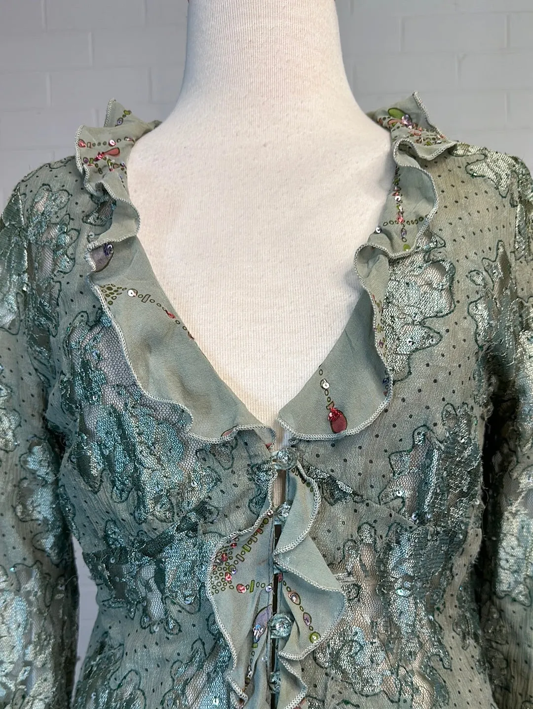 Alannah Hill | vintage 90's | cardigan | size 12 | long sleeve | 100% silk | made in Australia 🇦🇺