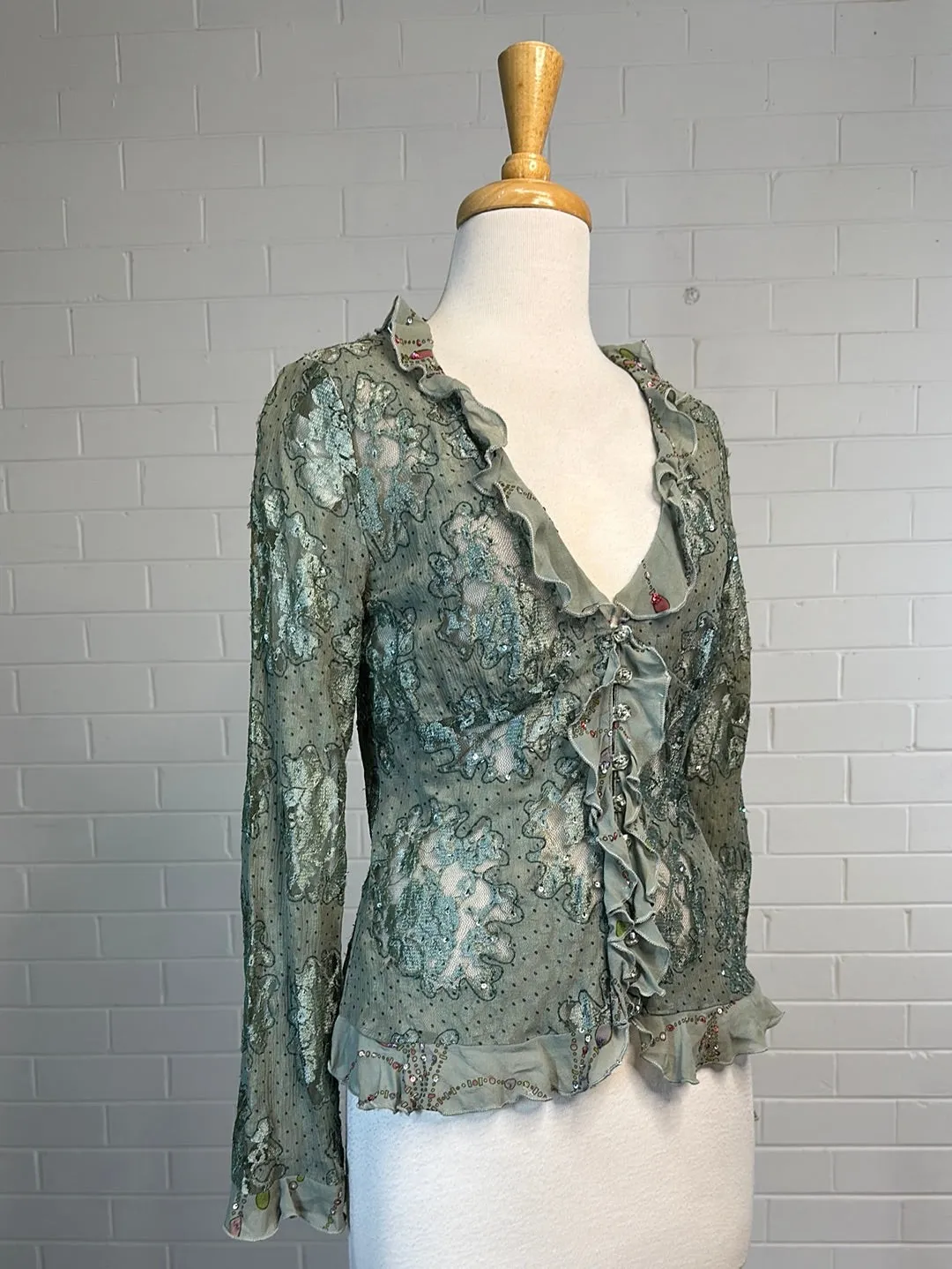 Alannah Hill | vintage 90's | cardigan | size 12 | long sleeve | 100% silk | made in Australia 🇦🇺