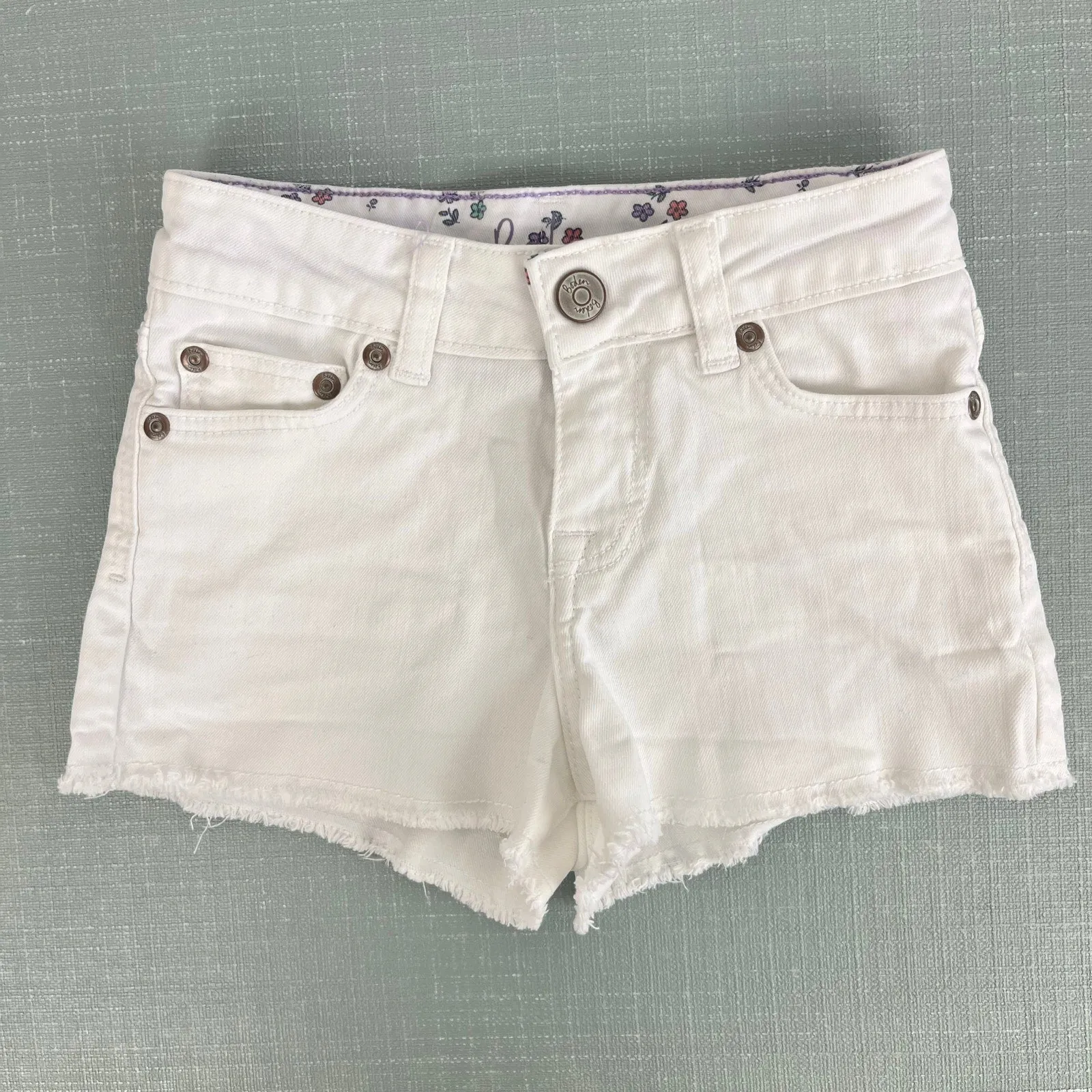 BestSelling Mini Boden Girls White Denim Shorts 7  Almost Gone!