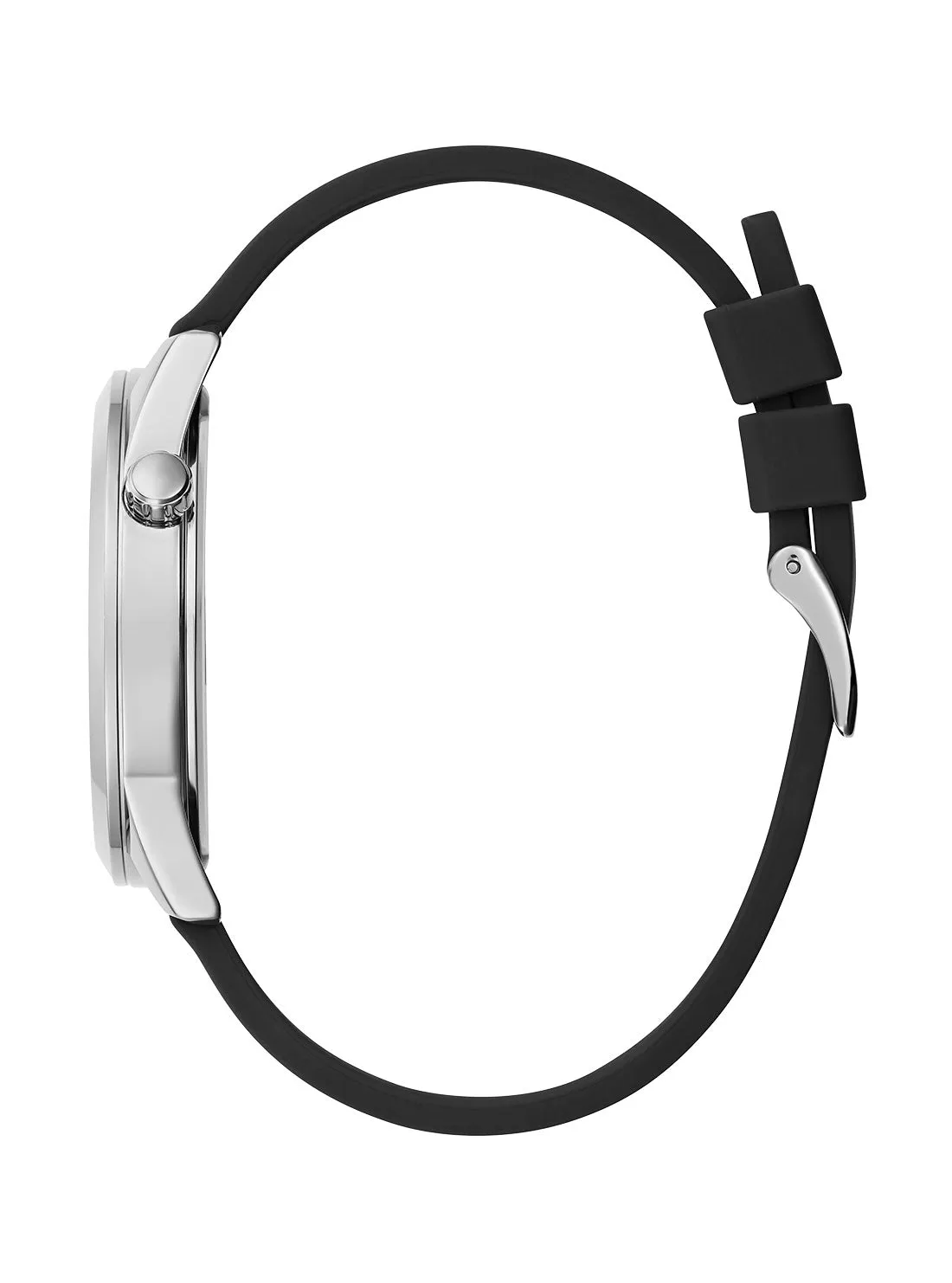 Black Silver Max Silicone Watch Guess