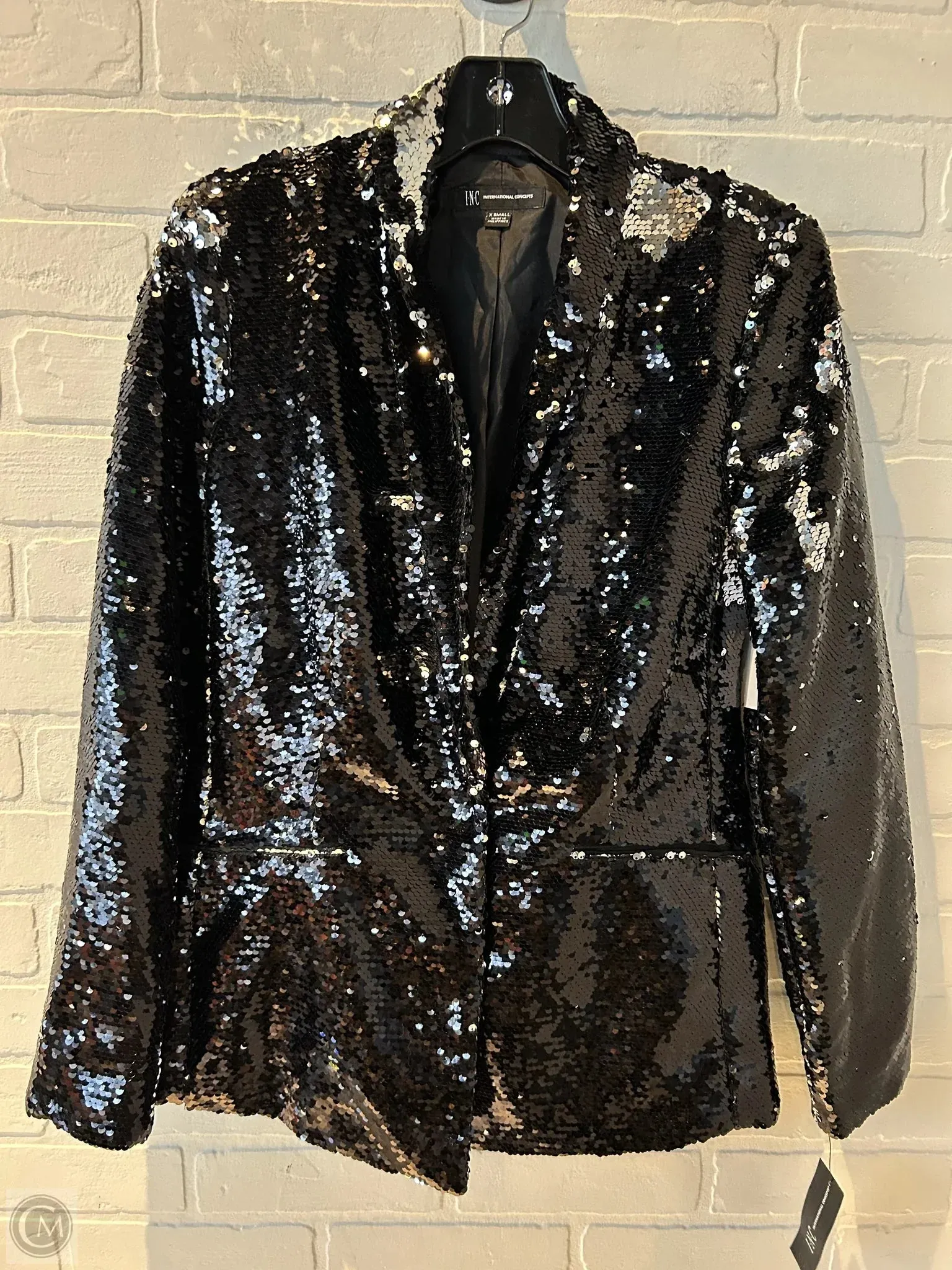 Blazer By Inc In Black & Silver, Size: Xs