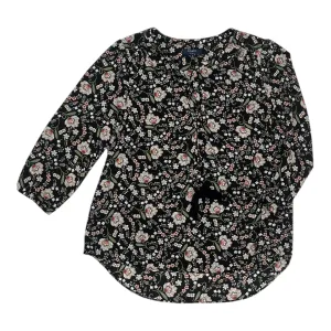 Blouse 3/4 Sleeve By Kaari Blue In Black, Size:S