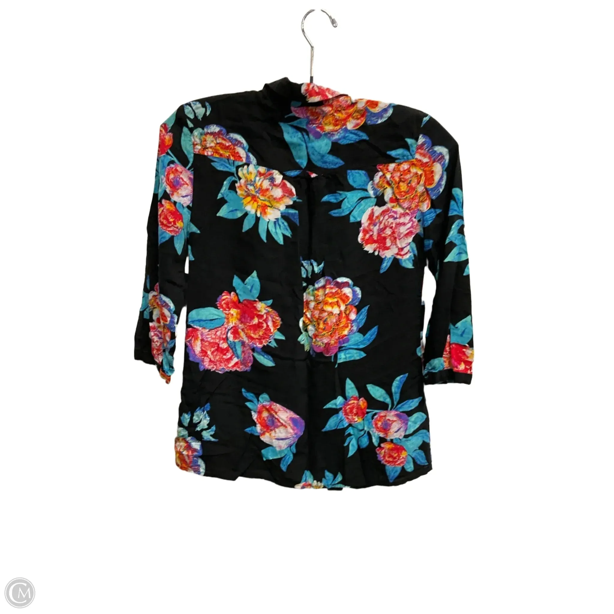Blouse 3/4 Sleeve By Maeve In Black, Size: Xs