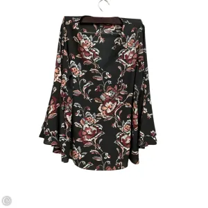 Blouse Long Sleeve By Alfani In Black & Pink, Size: L