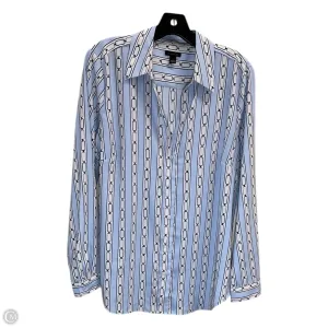 Blouse Long Sleeve By Ann Taylor In Blue, Size: L