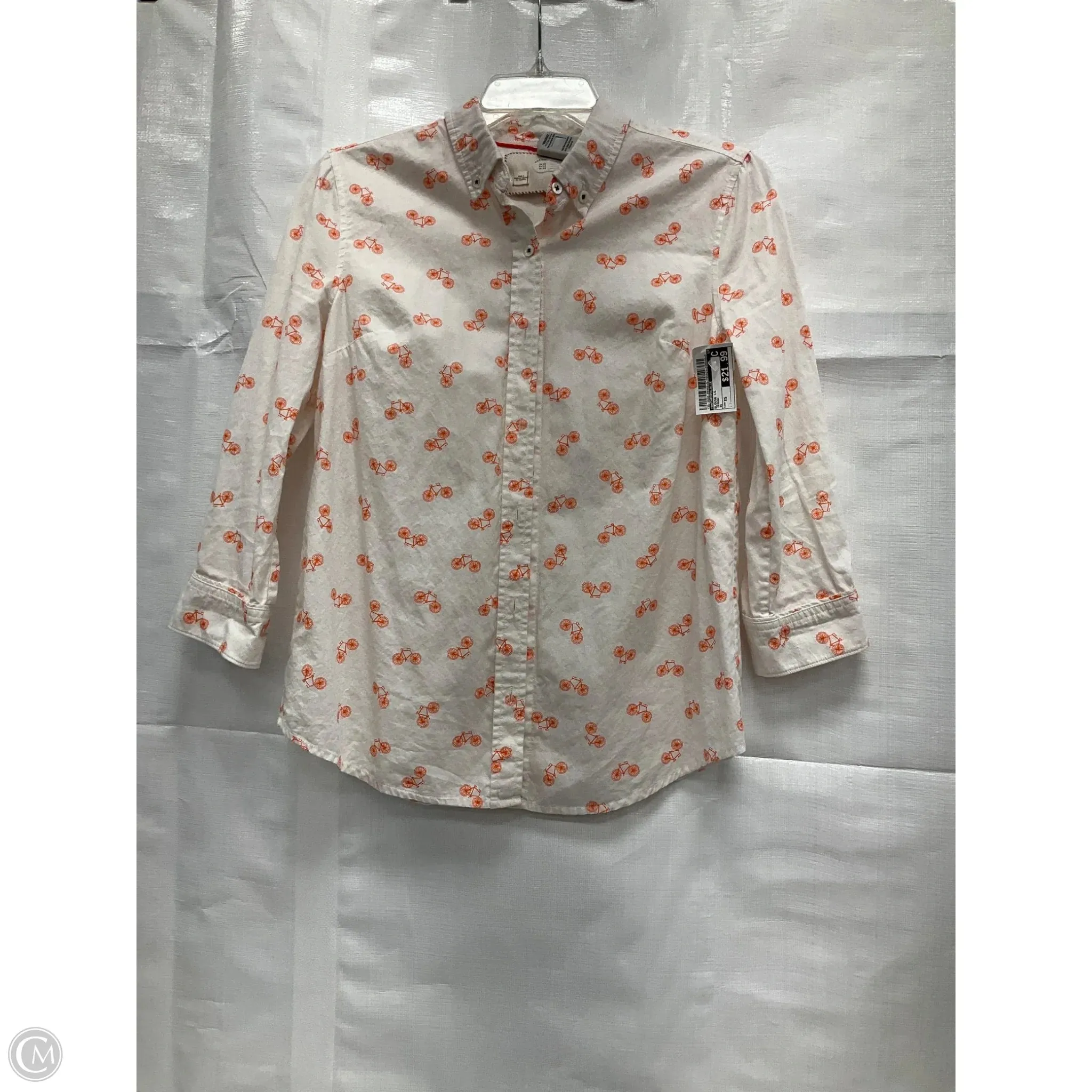 Blouse Long Sleeve By Anthropologie In Orange, Size: Xs