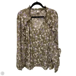 Blouse Long Sleeve By Cato In Floral Print, Size: 3x