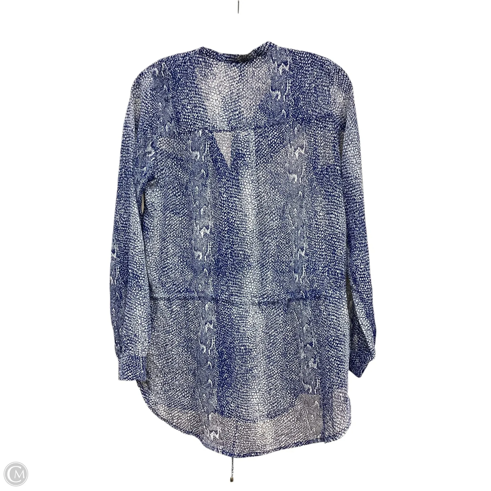 Blouse Long Sleeve By Clothes Mentor In Blue, Size: S