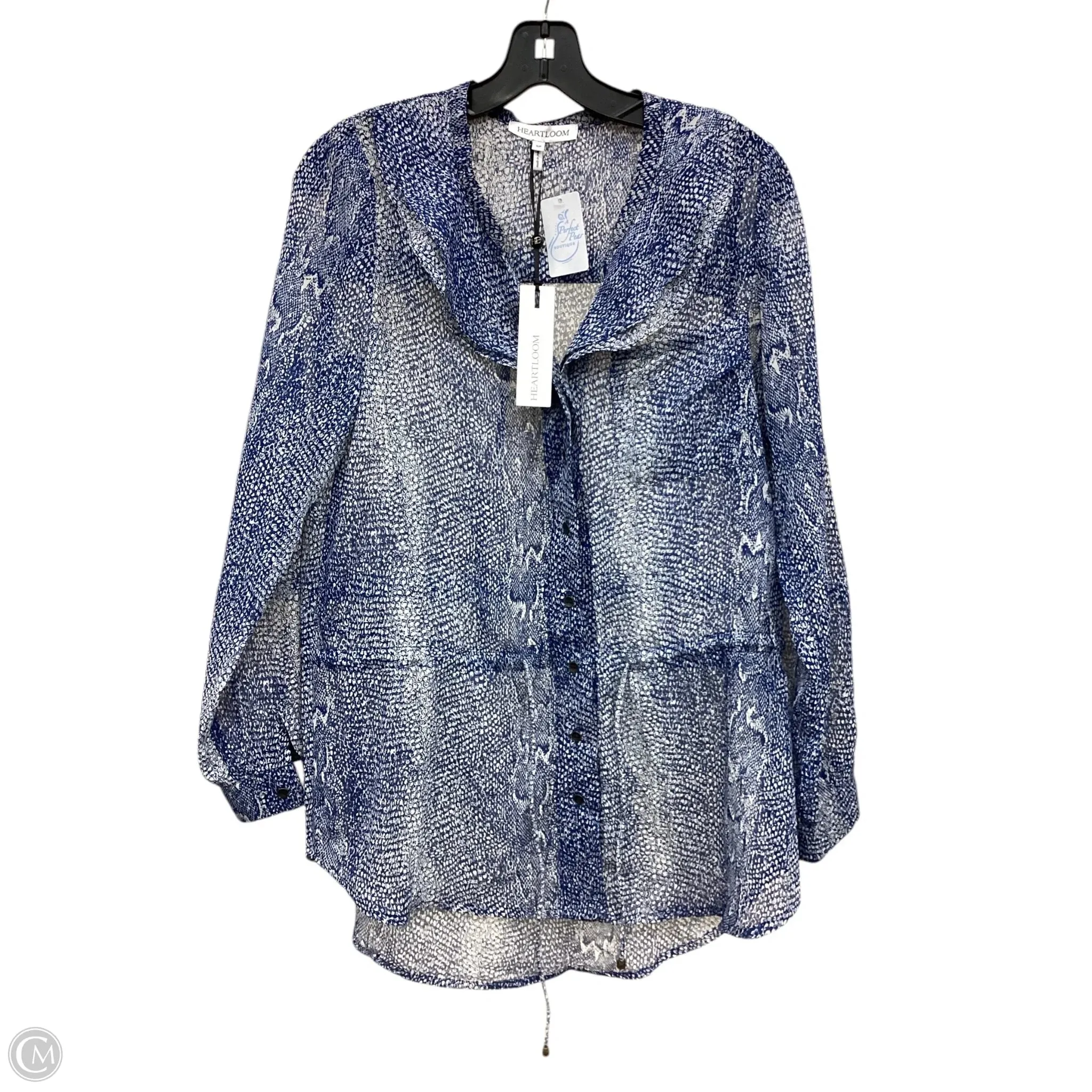 Blouse Long Sleeve By Clothes Mentor In Blue, Size: S