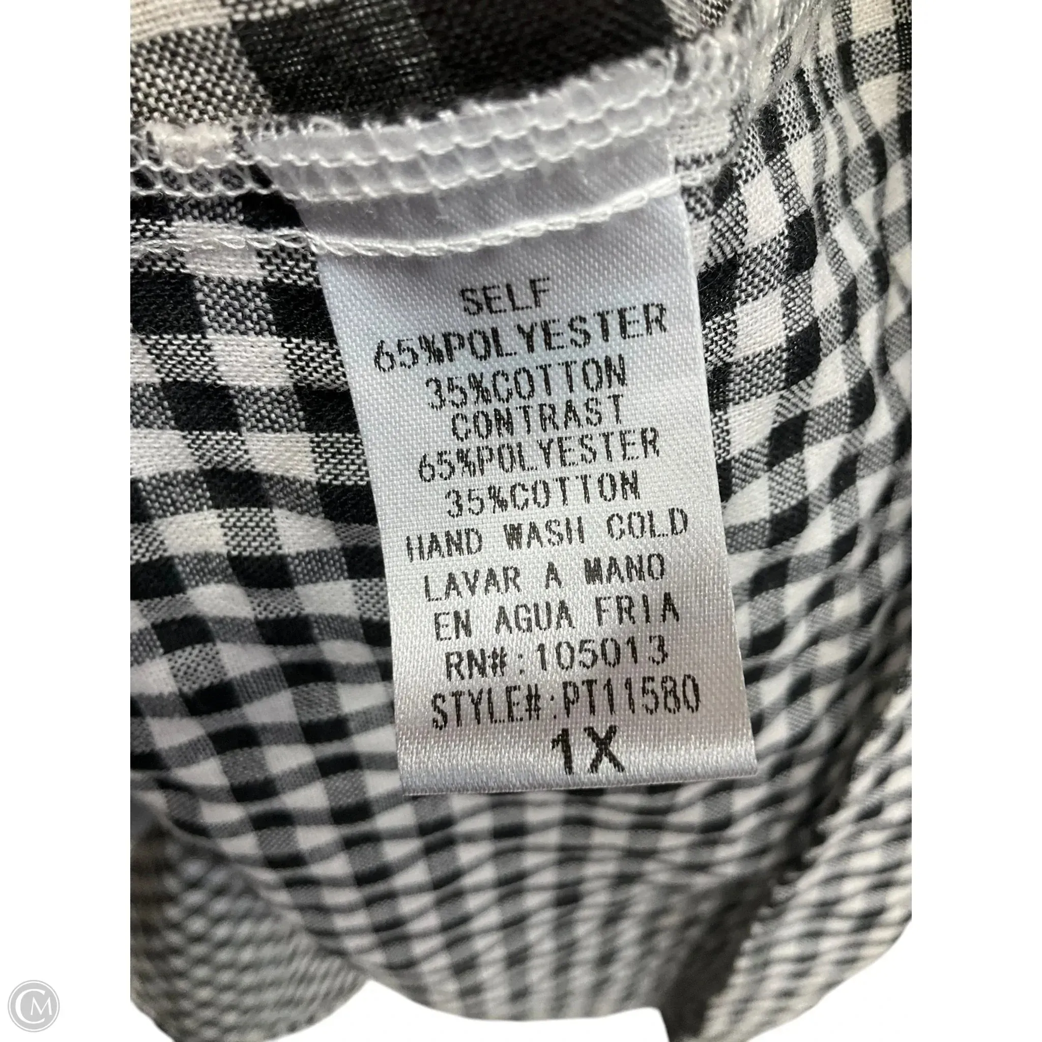 Blouse Long Sleeve By Clothes Mentor In Plaid Pattern, Size: 1x
