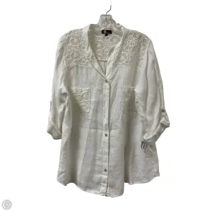 Blouse Long Sleeve By Clothes Mentor In White, Size: S