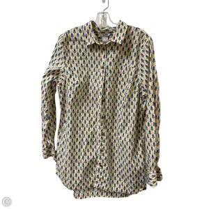 Blouse Long Sleeve By Duluth Trading In Blue & Yellow, Size: L