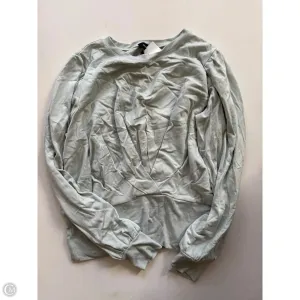 Blouse Long Sleeve By Express In Grey, Size: L