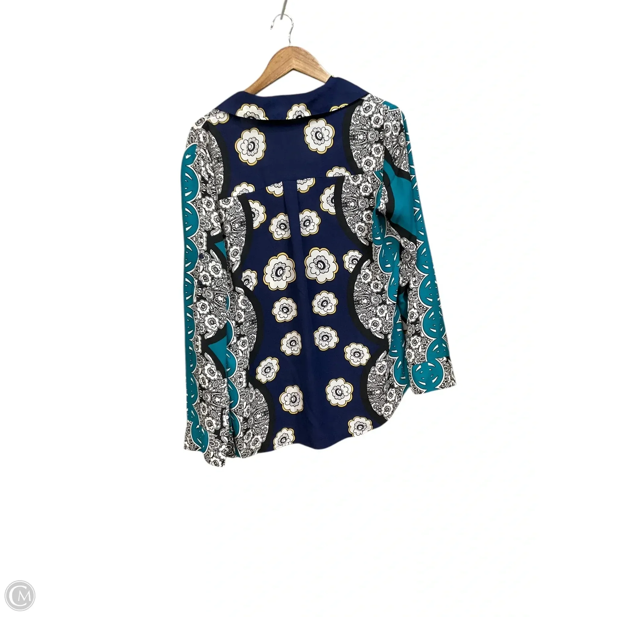 Blouse Long Sleeve By Express In Multi-colored, Size: L