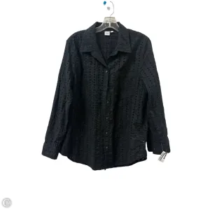 Blouse Long Sleeve By Gap In Black, Size: M