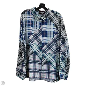 Blouse Long Sleeve By Johnny Was In Blue & Yellow, Size: Xl