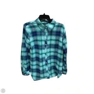Blouse Long Sleeve By Talbots In Plaid Pattern, Size: L