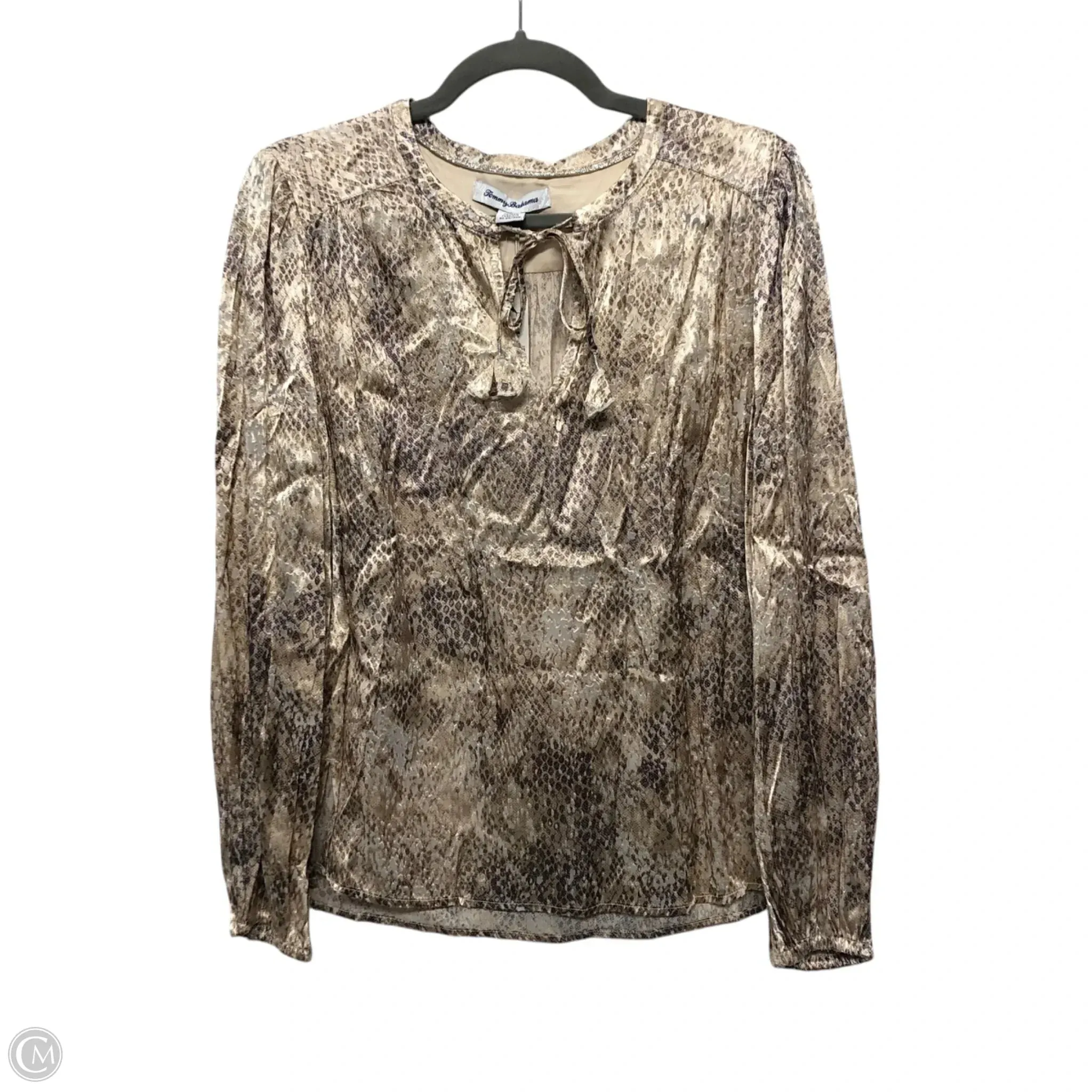 Blouse Long Sleeve By Tommy Bahama In Beige, Size: S