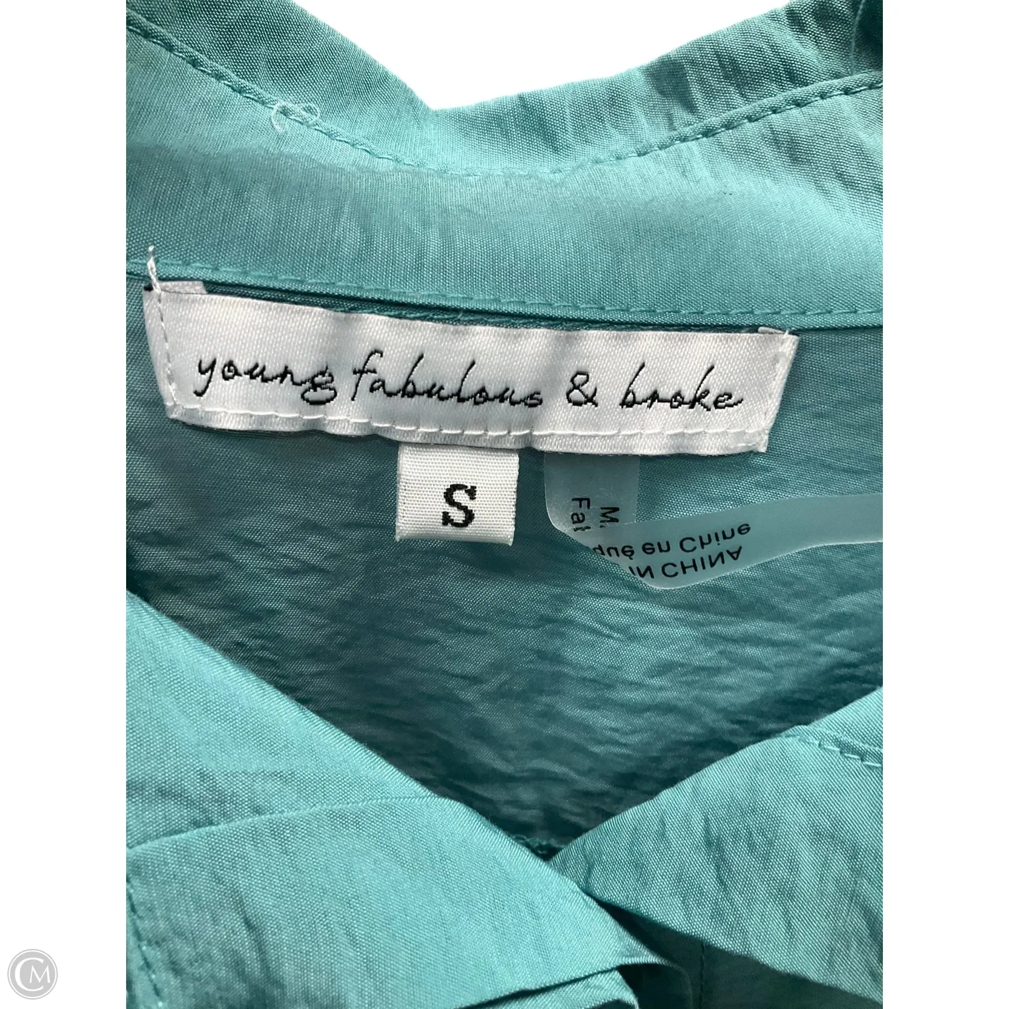 Blouse Long Sleeve By Young Fabulous & Broke In Blue, Size: S