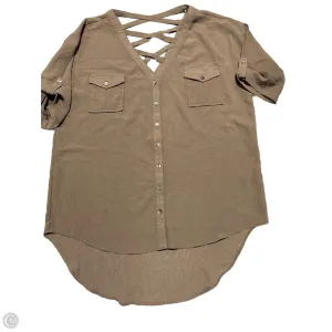 Blouse Short Sleeve By Double Zero In Brown, Size: M
