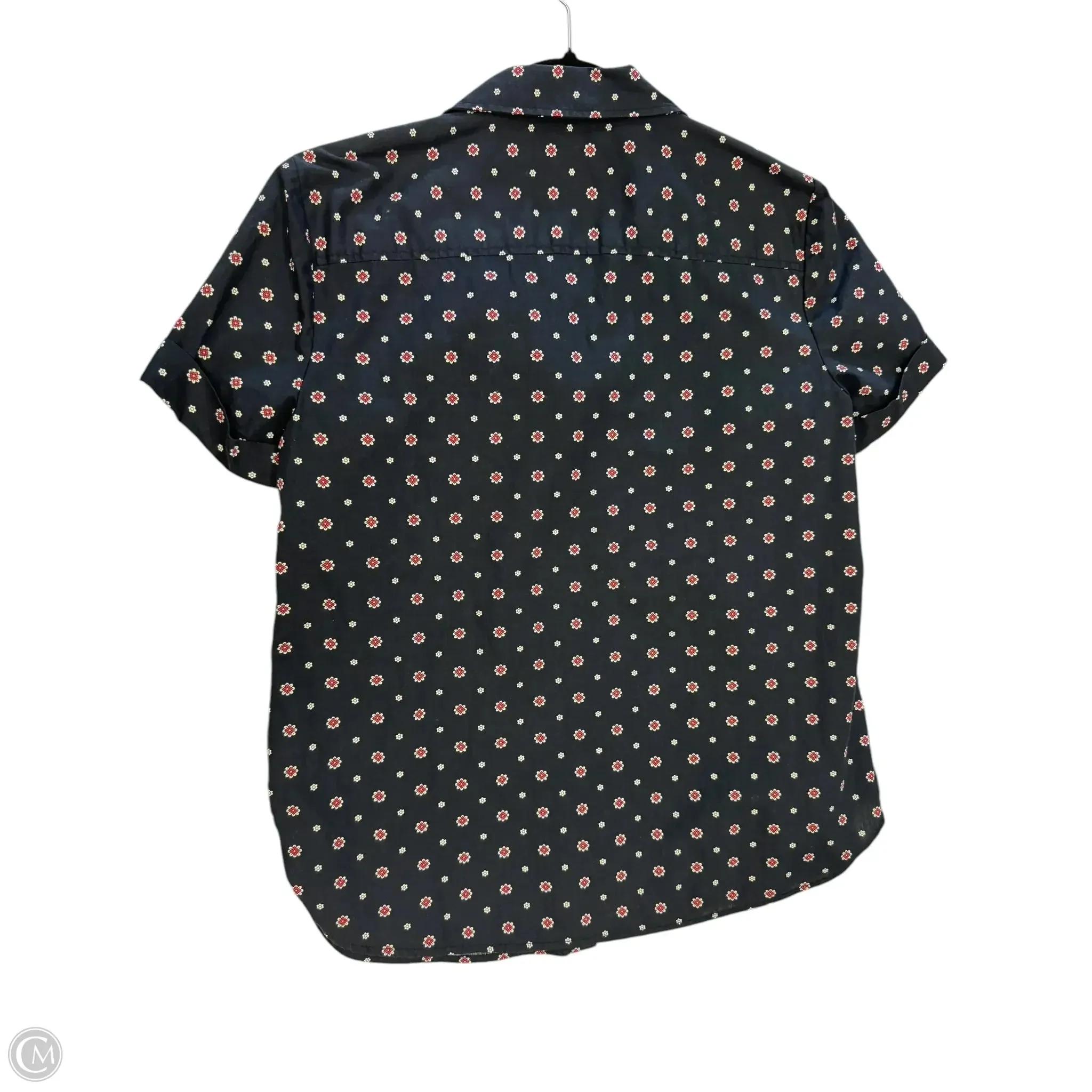 Blouse Short Sleeve By Tommy Hilfiger In Navy, Size: M