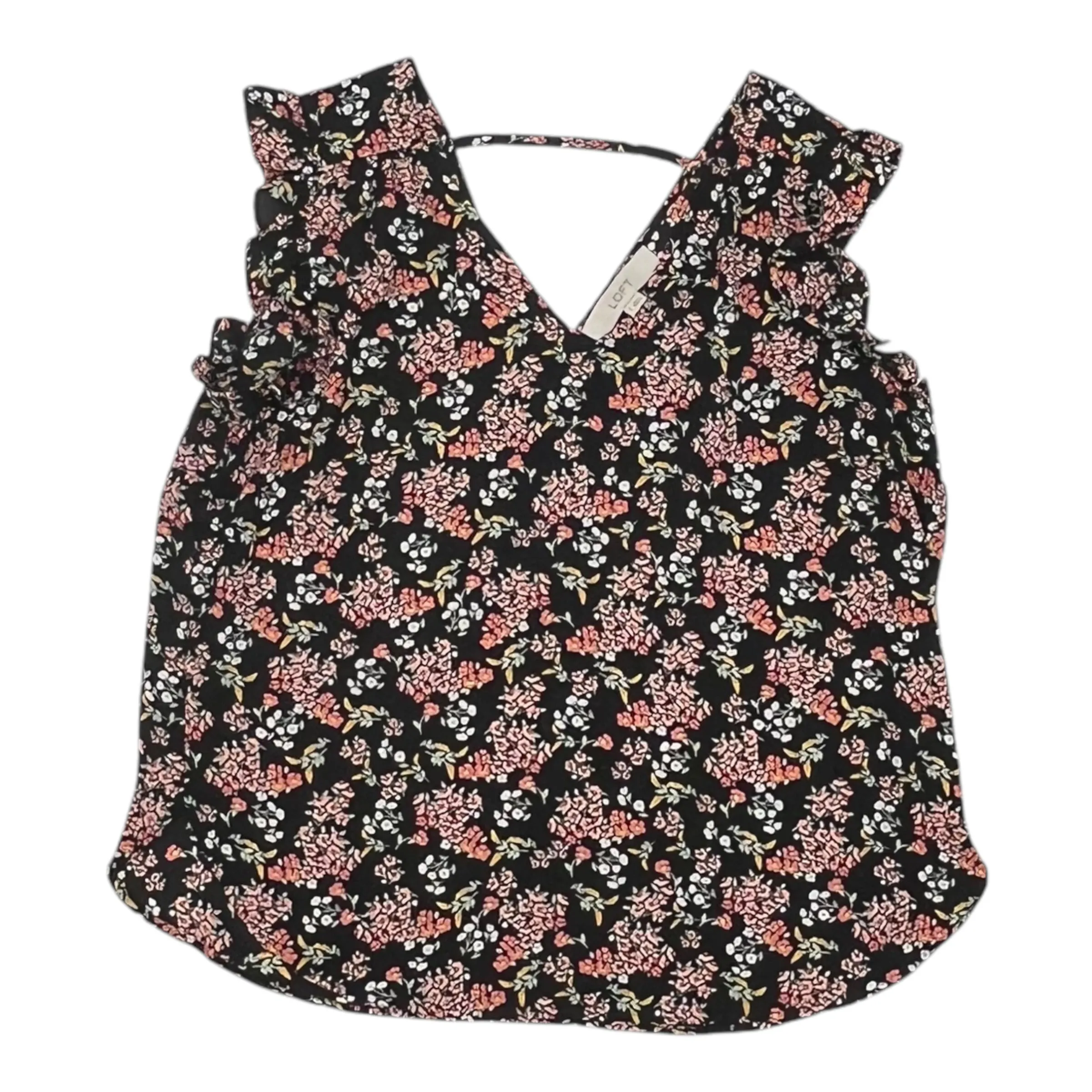 Blouse Ss By Loft In Black, Size:S