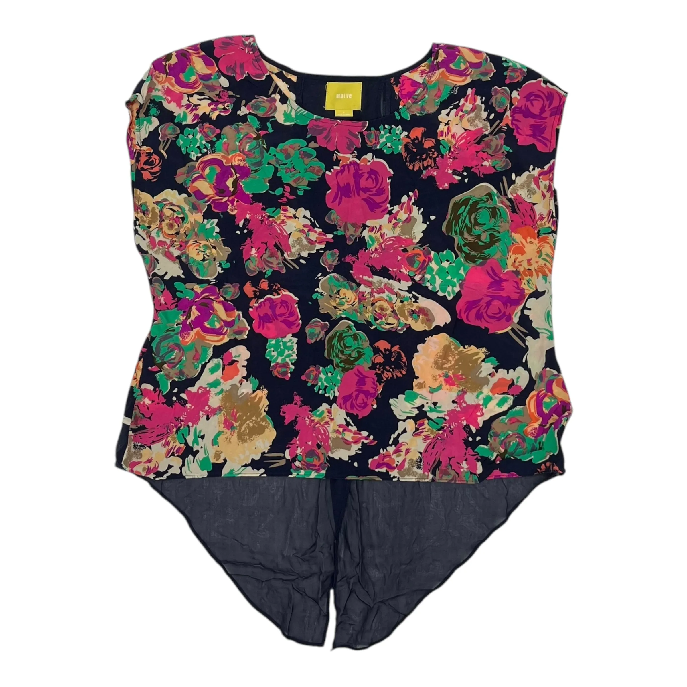 Blouse Ss By Maeve In Navy, Size:S