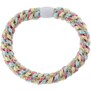 Bow's by Str Braided Hair Elastic - Multi Light Blue/Pink/Beige Glitter 6-pack