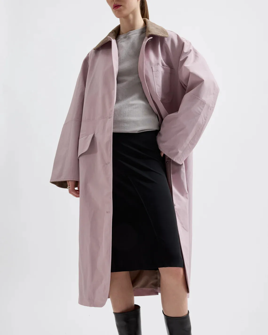 BRIXTOL TEXTILES - JOAN JET COAT - DUSTY PINK - SS25