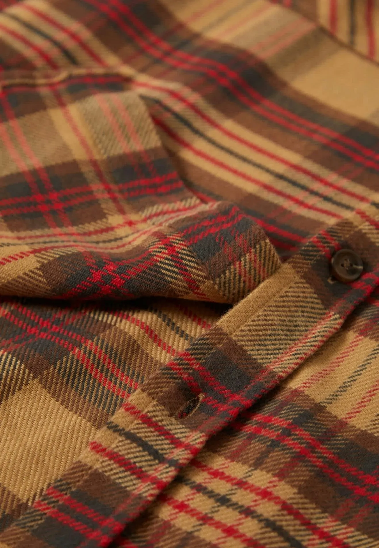 Brixton - Bowery Flannel Curry/Washed Black/Crimson - Shirt