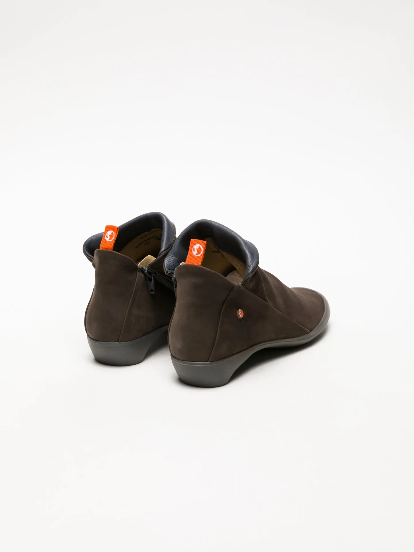 Brown Zip Up Ankle Boots