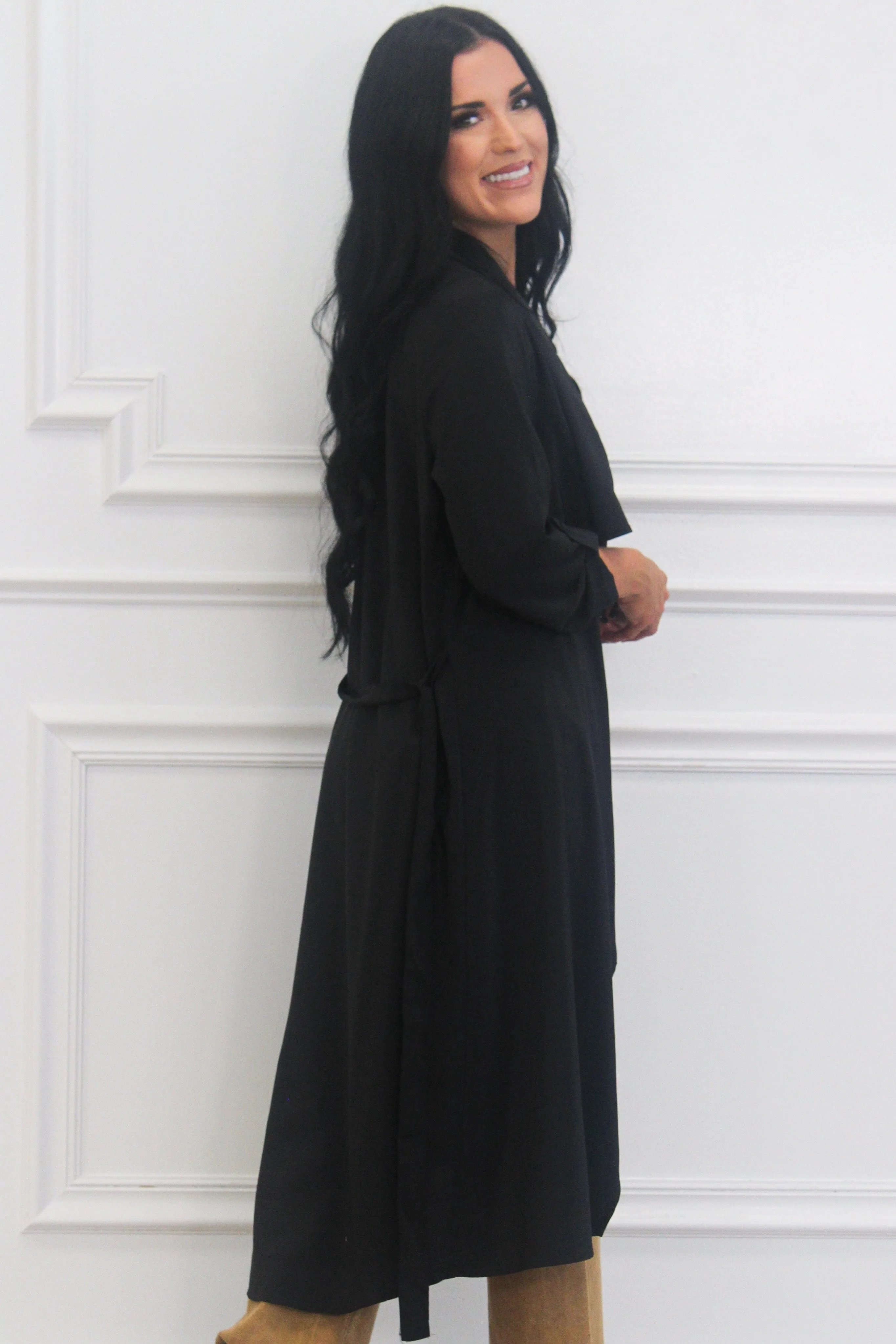 Calm and Cool Lightweight Duster Jacket: Black