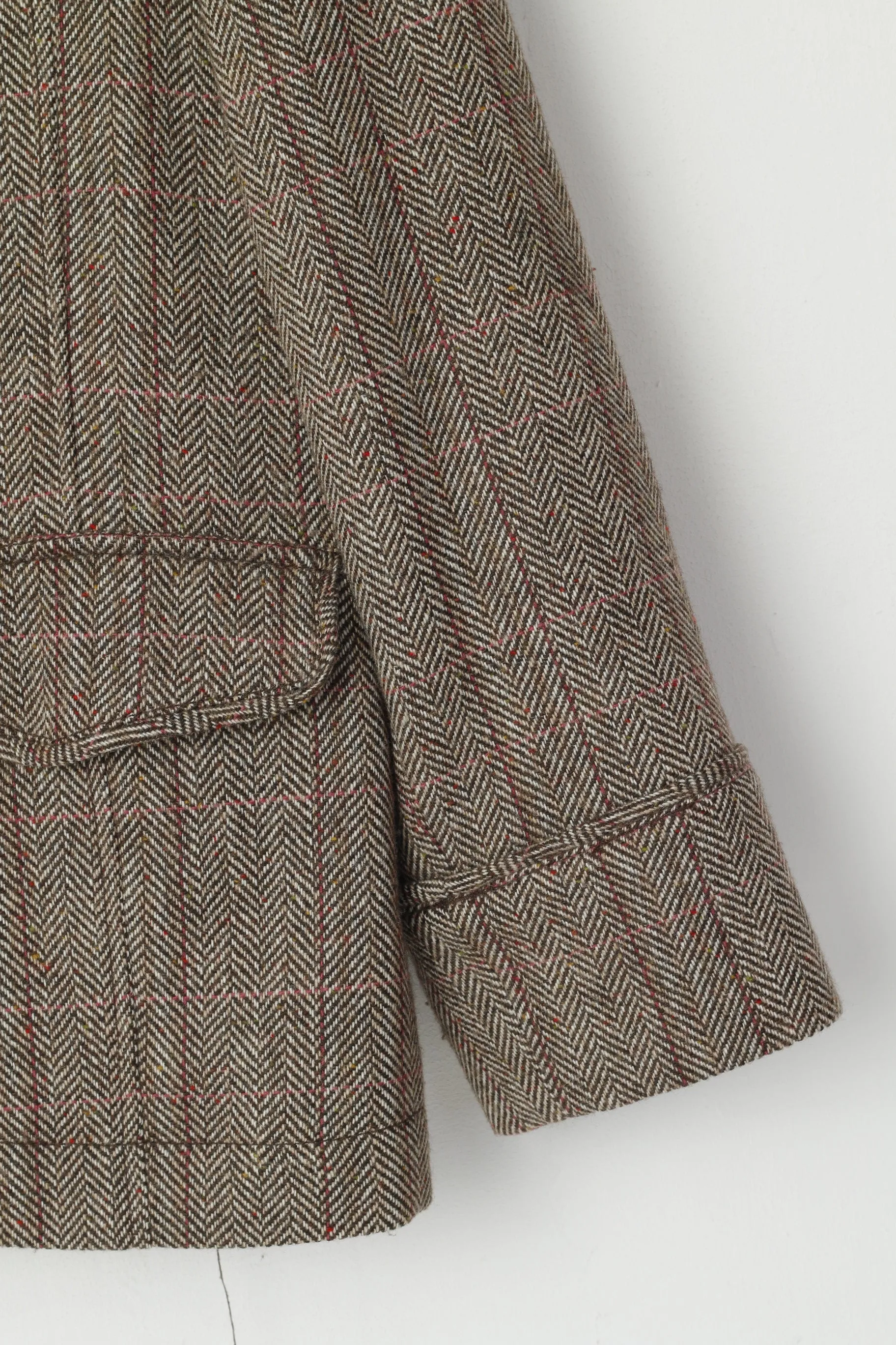 Calvin Klein Jeans Men XL Jacket Brown Wool Herringbone Soft Single Breasted Blazer Top