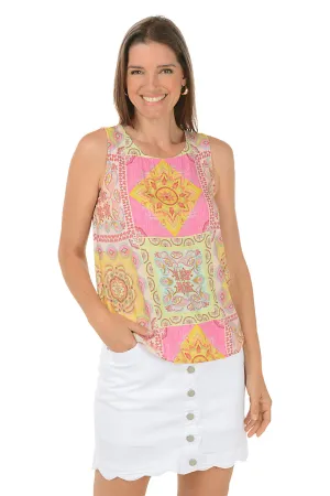 Carousel Patchwork Sleeveless Blouse