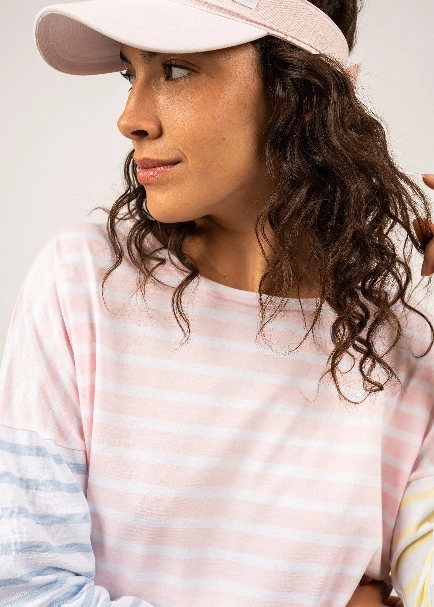 Casquette visire en coton - esprit tennis (ROSE)