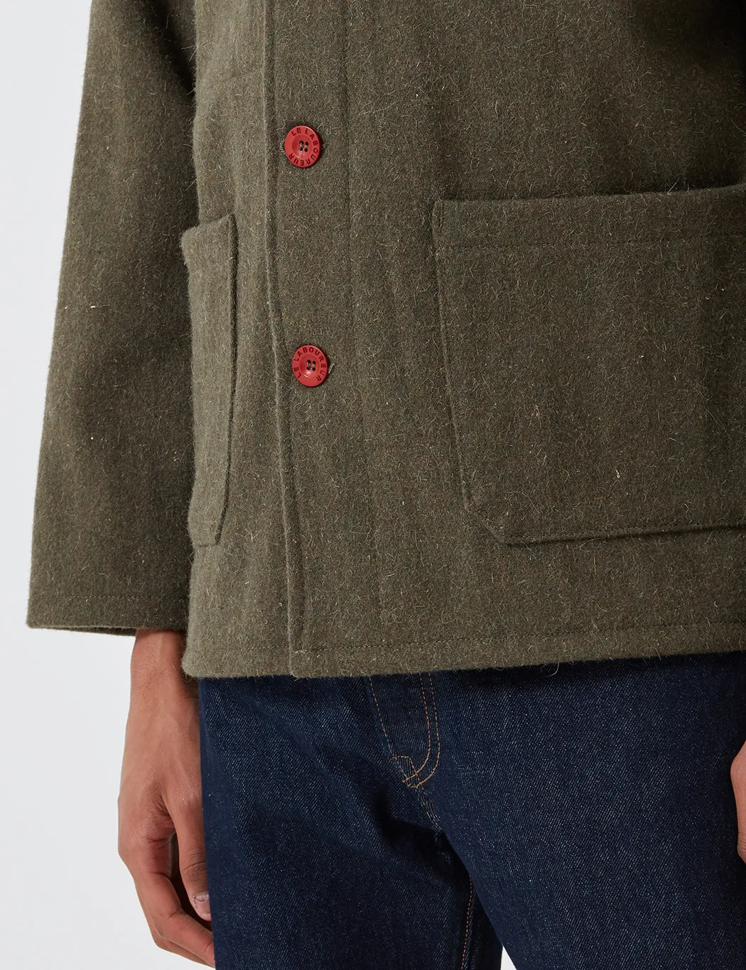 Clearance Price Le Laboureur Wool Work Jacket - Khaki Green  Almost Sold Out!