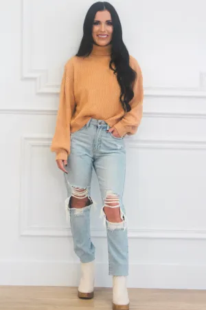 Cleo Turtleneck Sweater: Tan