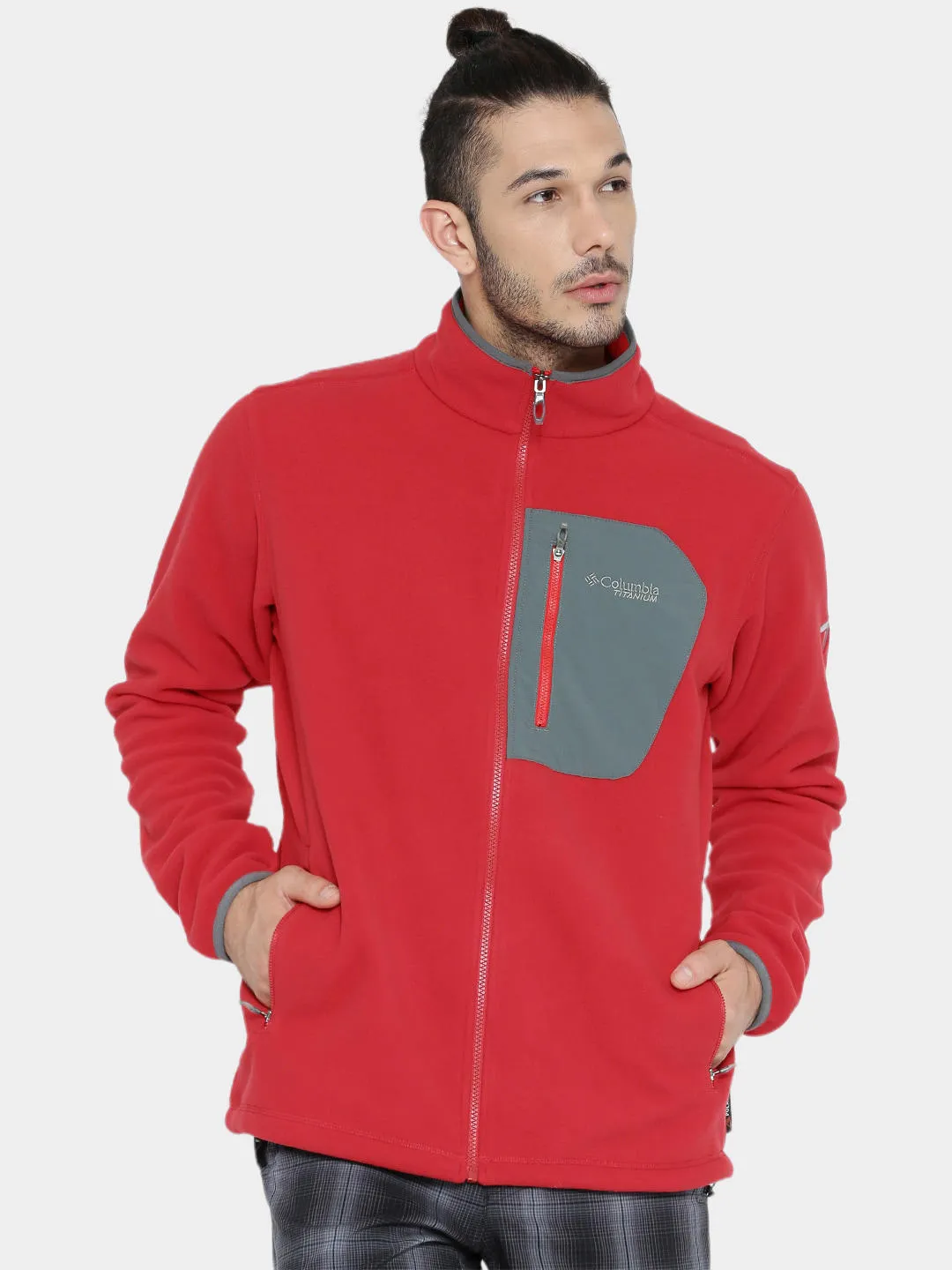 Columbia Men Red Titan Pass 2.0 Fleece Jacket