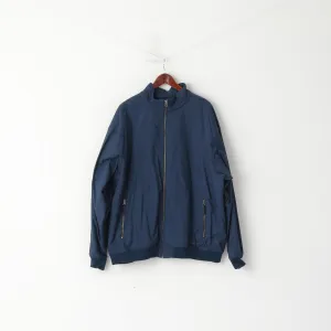 Columbia Sportswear Men XXL Bomber Jacket Navy Nylon Waterproof Fleece Lined Top