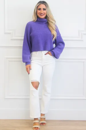 Coralie Turtleneck Sweater: Wisteria Purple