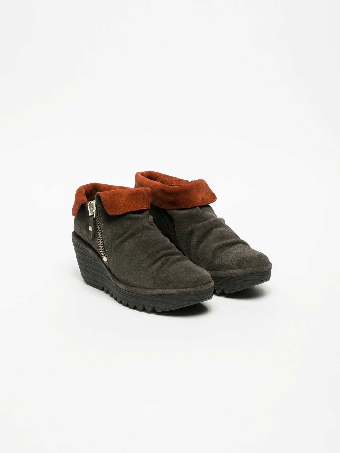 DarkGray Zip Up Ankle Boots