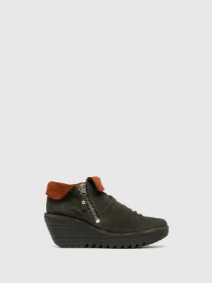 DarkGray Zip Up Ankle Boots