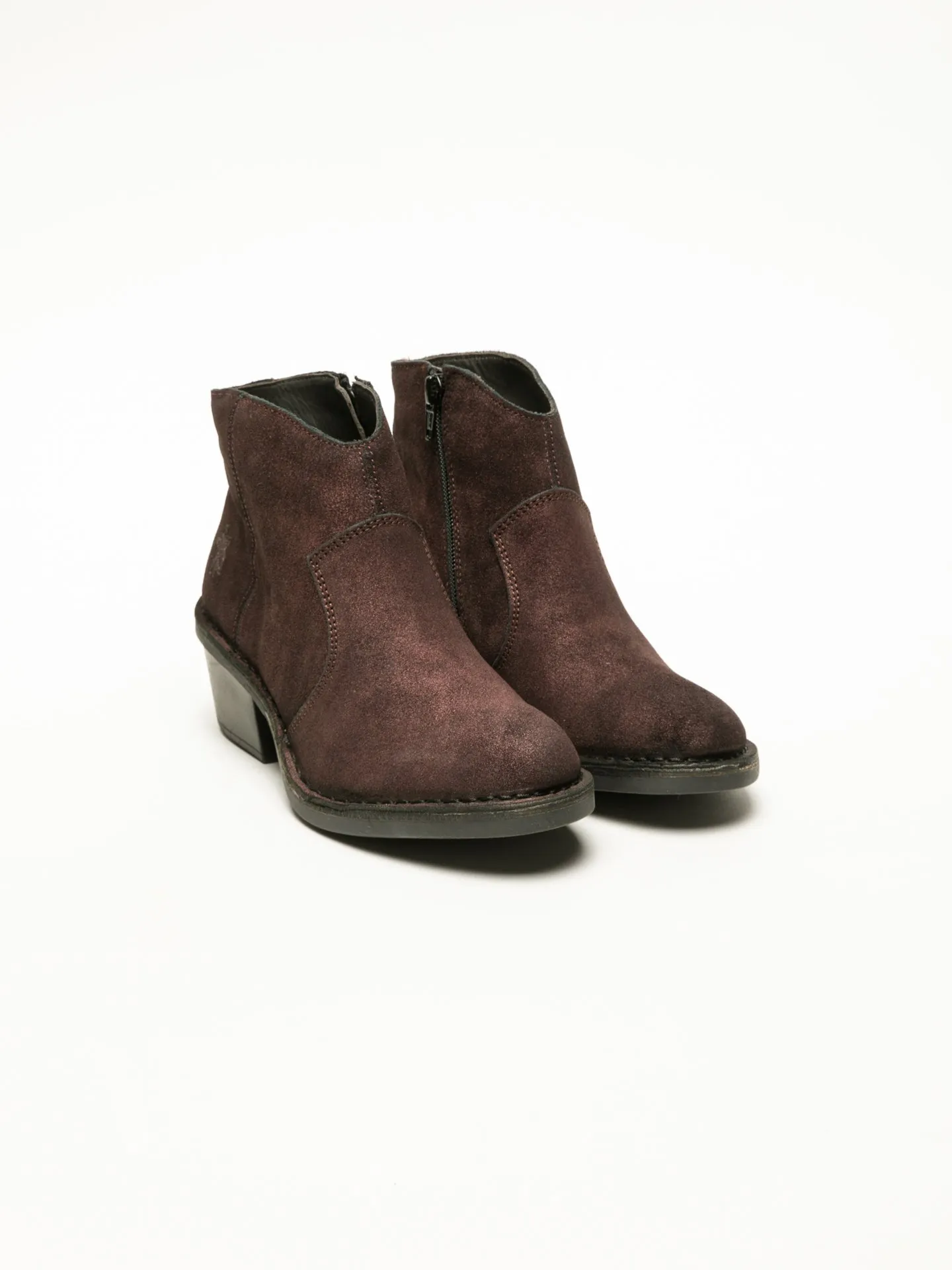 DarkRed Zip Up Ankle Boots